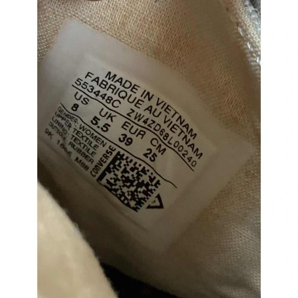 Converse All Star Gemma OX Womens Size 8 Shoes Black White High Sneakers 553448C